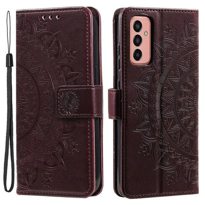 Hülle für Samsung Galaxy A14 4G/5G Handyhülle Flip Case Cover Etui Mandala Braun