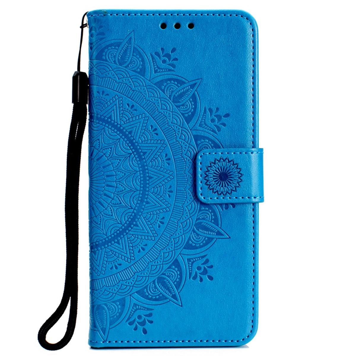 Hülle für Samsung Galaxy S10e Handyhülle Flip Case Schutzhülle Mandala Blau