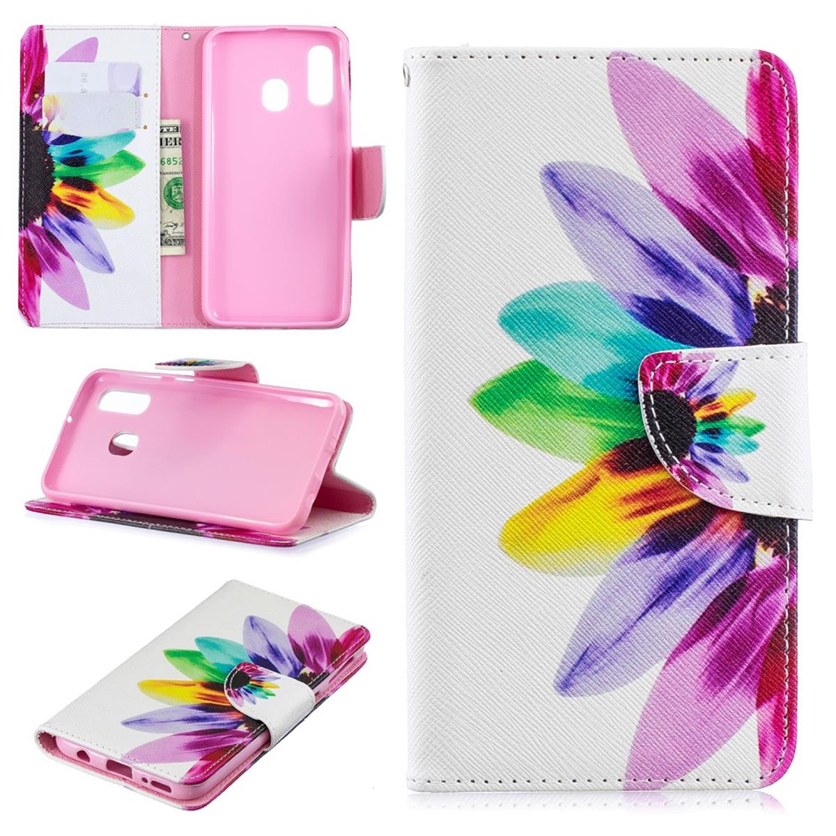 Hülle für Samsung Galaxy A40 Handyhülle Schutztasche Cover Motiv Etui Case Blume