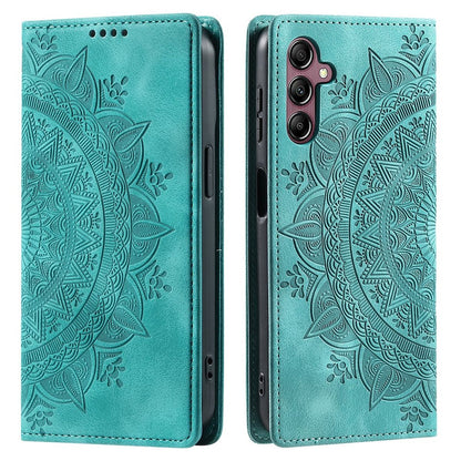 Hülle für Samsung Galaxy A15 Handyhülle Flip Case Cover Tasche Mandala Grün