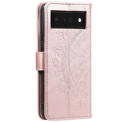 Hülle für Google Pixel 7 Handyhülle Flip Case Cover Schutzhülle Mandala Rosegold