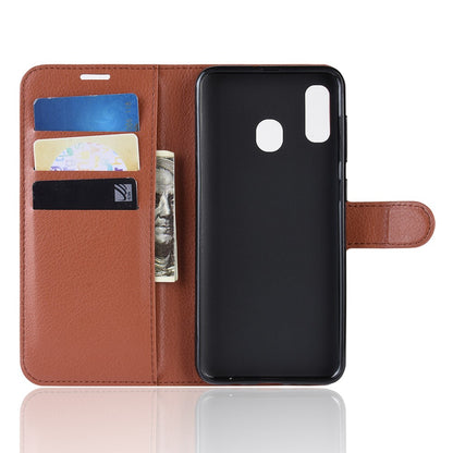 Hülle für Samsung Galaxy A40 Handyhülle Flip Case Schutzhülle Cover Etui Braun