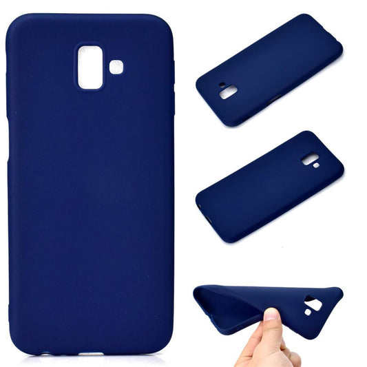 Hülle für Samsung Galaxy J6+ Handy Cover Silikon Case Bumper Tasche Matt Blau