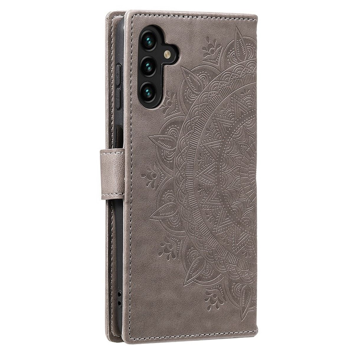 Hülle für Samsung Galaxy A54 5G Handyhülle Flip Case Cover Etui Mandala Grau