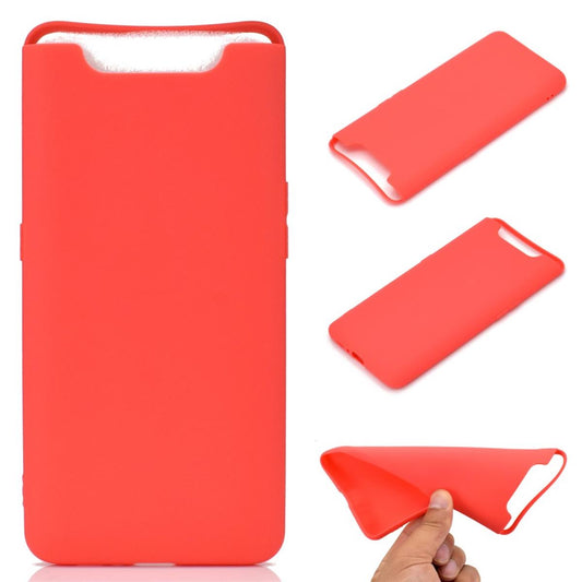 Hülle für Samsung Galaxy A80 Handyhülle Silikon Cover Schutzhülle Case matt Rot