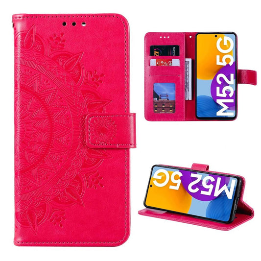 Hülle für Samsung Galaxy M52 5G Handyhülle Flip Case Cover Etui Mandala Pink