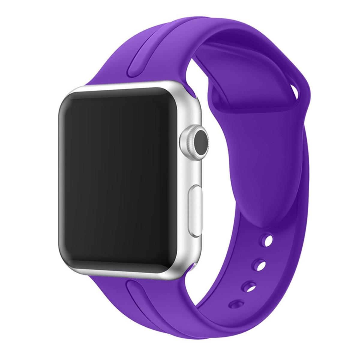 Sportarmband für Apple Watch 49/45/44/42mm Silikon Series Ultra/8/7/6/SE/5 Lila