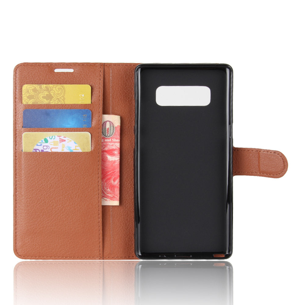 Hülle für Samsung Galaxy Note 8 Handyhülle Flip Case Schutzhülle Cover Braun