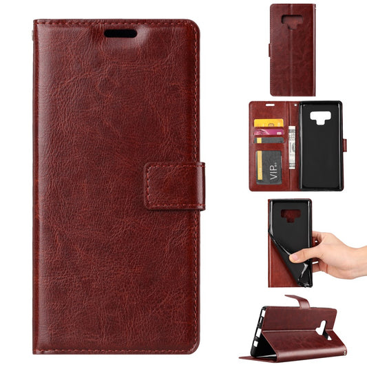 Hülle für Samsung Galaxy Note 9 Handyhülle Flip Case Tasche Cover Etui Braun