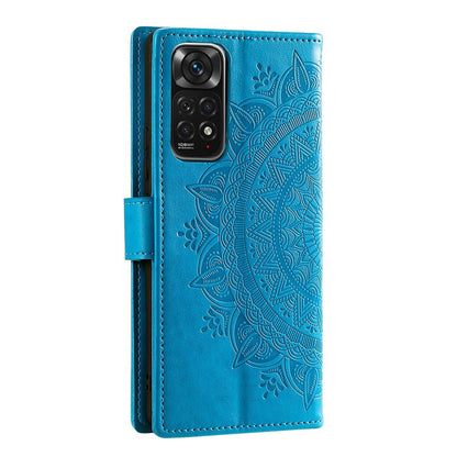 Hülle für Xiaomi Redmi Note 11/11S 4G/Poco M4 Pro Handy Flip Case Mandala Blau