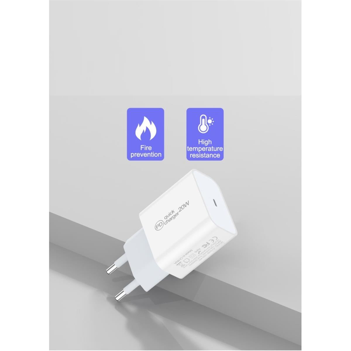 Netzteil Schnell Ladegerät USB PD Quick Charger Netzstecker Universal USB-C 20W