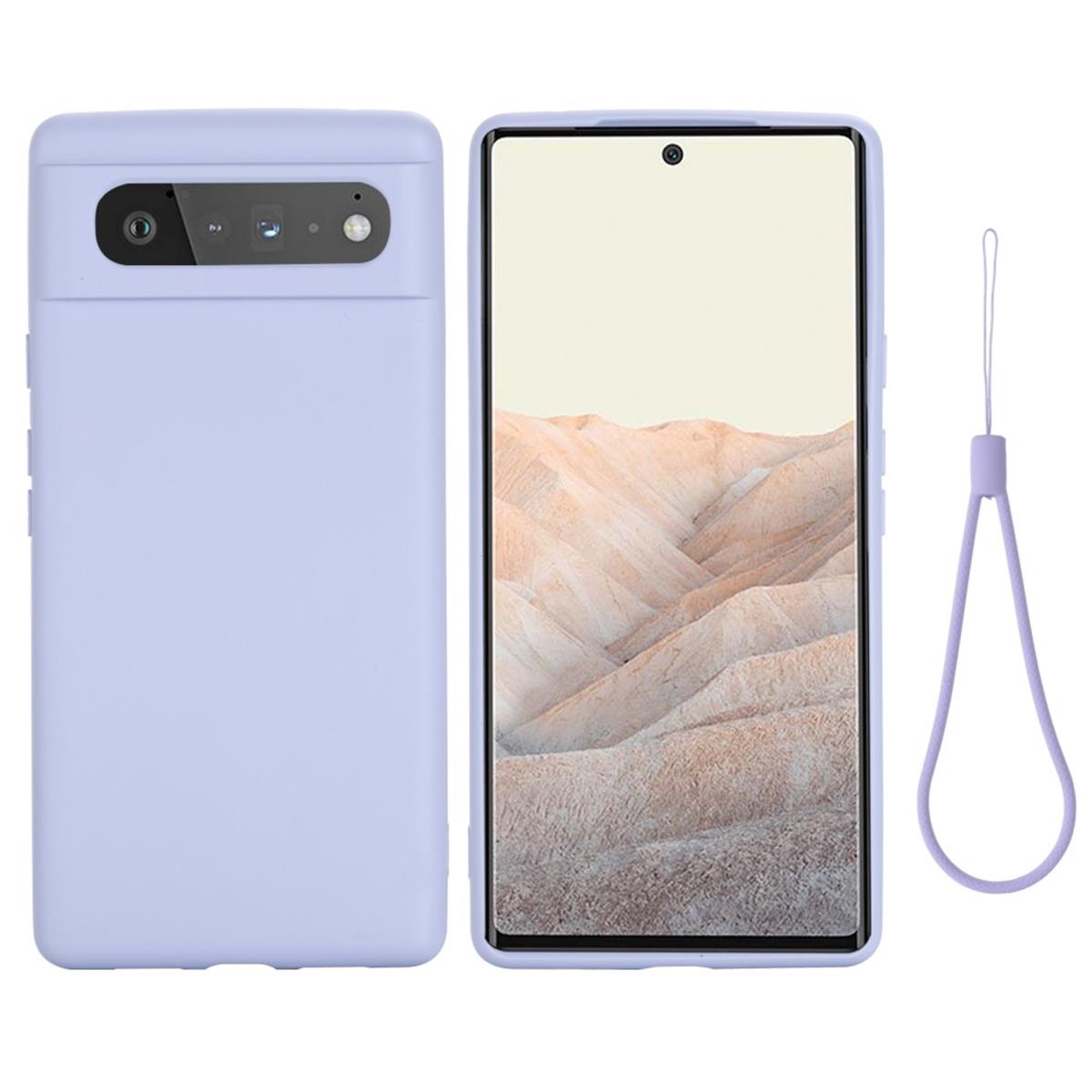 Hülle für Google Pixel 6 Handyhülle Silikon Case Cover Bumper Etui Matt Flieder