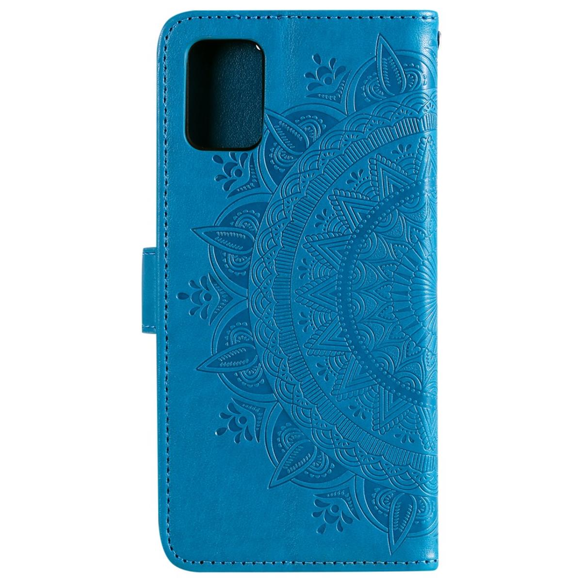 Hülle für Samsung Galaxy A51 Handyhülle Flip Case Schutzhülle Cover Mandala Blau