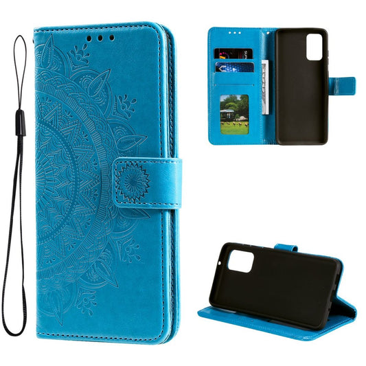 Hülle für Samsung Galaxy A13 4G Handyhülle Flip Case Cover Tasche Mandala Blau