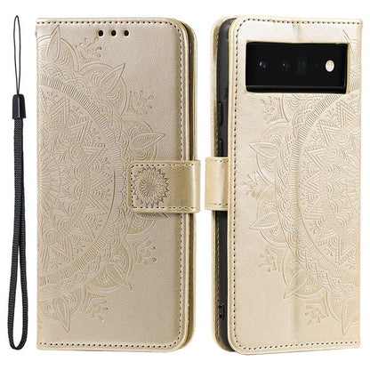 Hülle für Google Pixel 7 Handyhülle Flip Case Cover Schutzhülle Mandala Gold