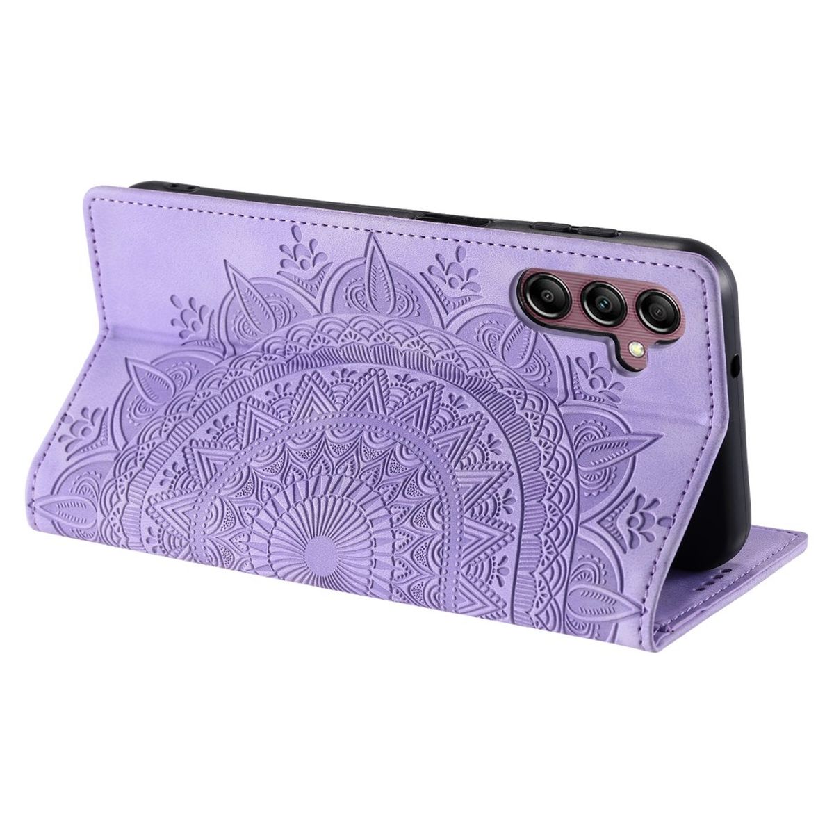 Hülle für Samsung Galaxy A15 Handyhülle Flip Case Cover Tasche Mandala Lila