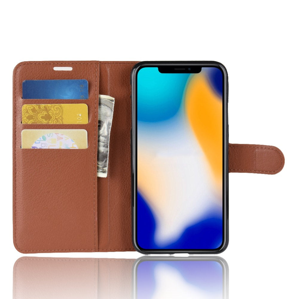 Hülle für Apple iPhone Xs Max Handyhülle Flip Case Tasche Handy Cover Etui Braun