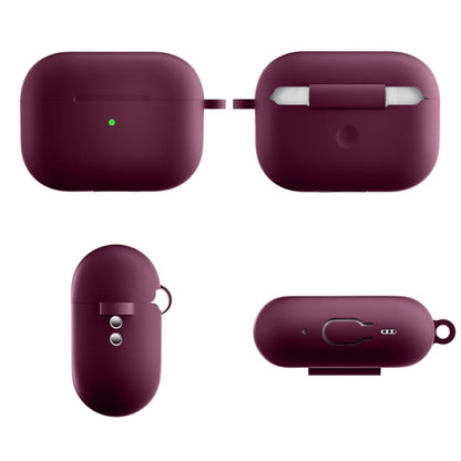 Hülle für Apple AirPods Pro 2 Silikon Case Cover Etui Bumper Schutzhülle Weinrot