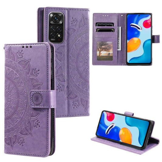 Hülle für Xiaomi Redmi Note 11/11S 4G/Poco M4 Pro Handy Flip Case Mandala Lila