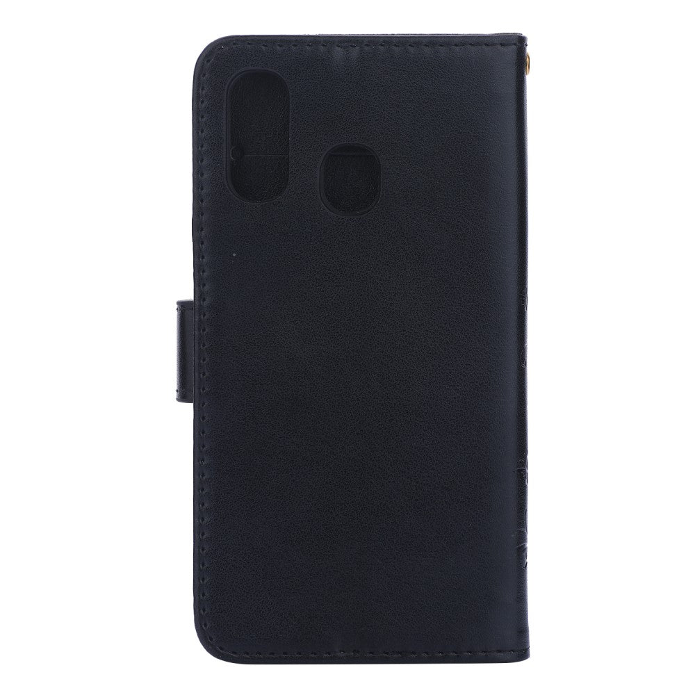 Hülle für Samsung Galaxy A40 Handyhülle Flip Case Schutz Tasche Schmetterling Schwarz