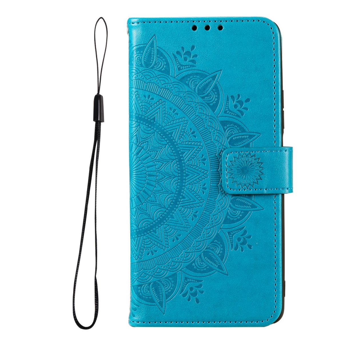 Hülle für Samsung Galaxy A73 5G Handyhülle Flip Case Cover Tasche Mandala Blau