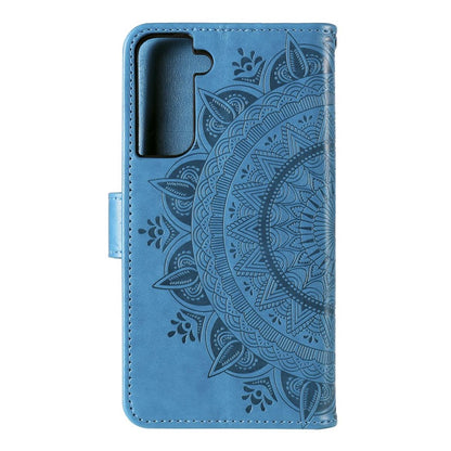 Hülle für Samsung Galaxy S21 Handyhülle Flip Case Cover Schutzhülle Tasche Mandala Blau