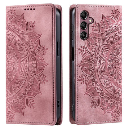 Hülle für Samsung Galaxy A15 Handyhülle Flip Case Cover Etui Mandala Rose