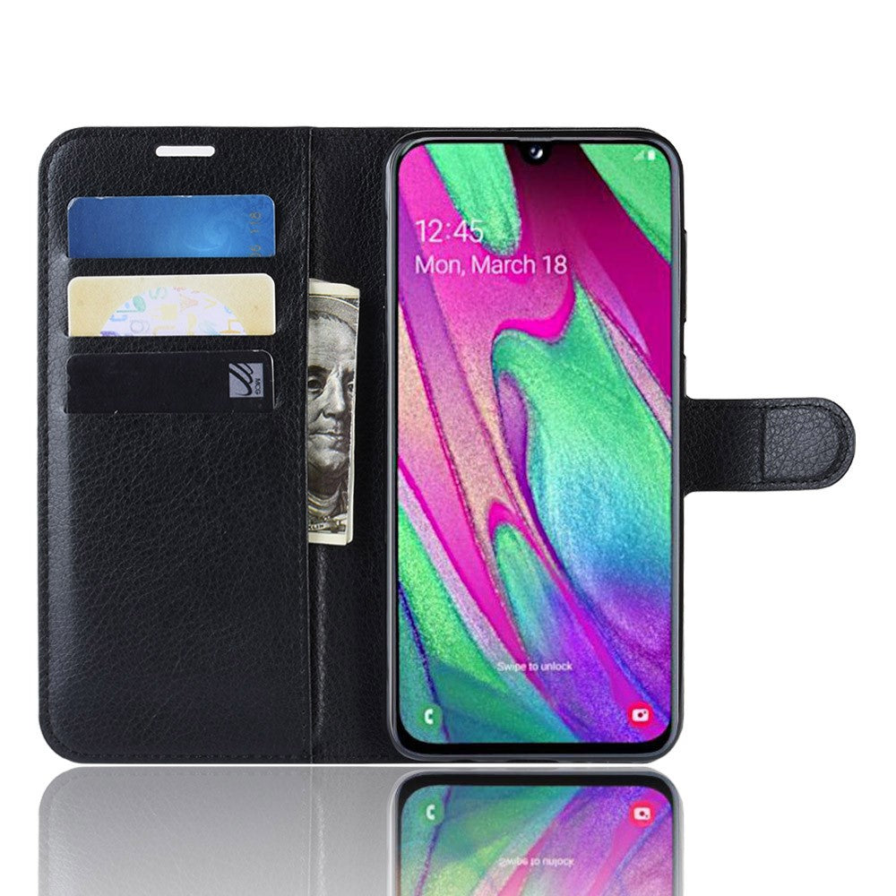 Hülle für Samsung Galaxy A40 Handyhülle Flip Cover Case Bumper Tasche Schwarz