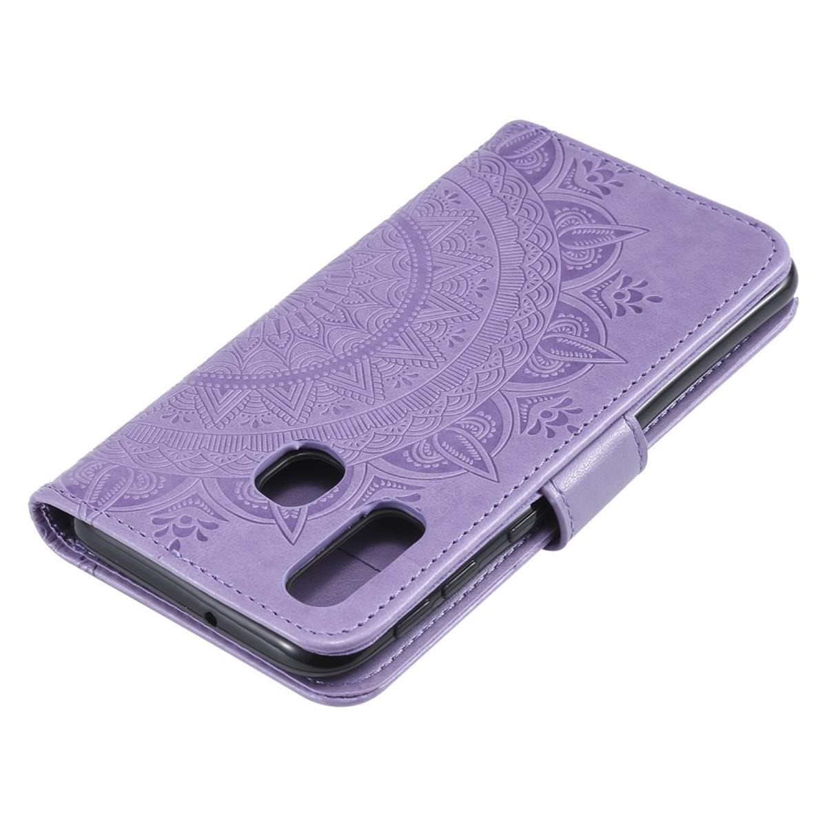 Hülle für Samsung Galaxy A40 Handyhülle Schutz Tasche Flip Case Etui Cover Mandala Lila