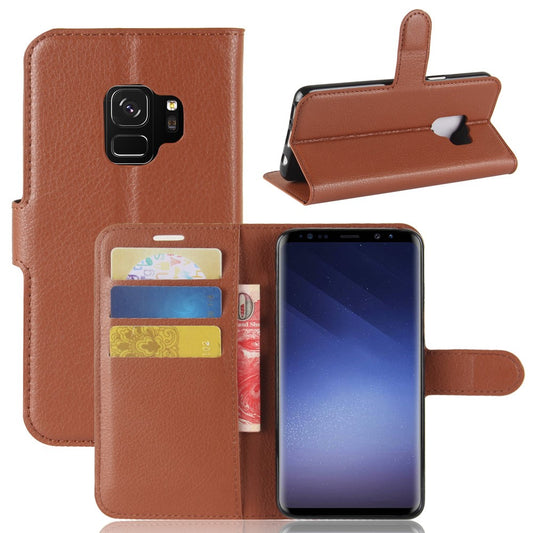 Hülle für Samsung Galaxy S9+ (Plus) Handyhülle Flip Case Schutz Tasche Braun