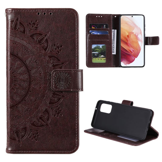 Hülle für Samsung Galaxy A73 5G Handyhülle Flip Case Cover Tasche Mandala Braun