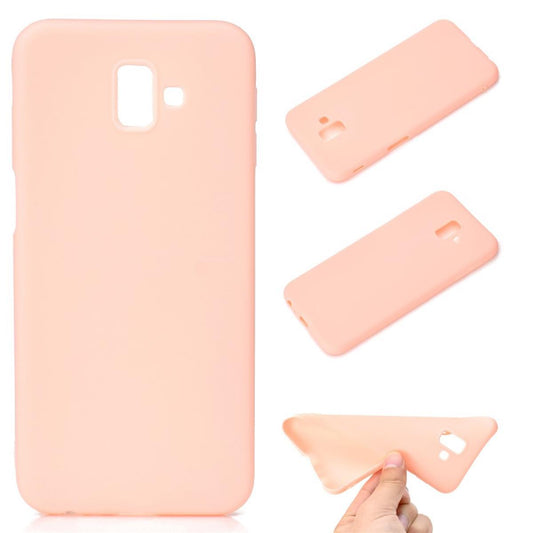 Hülle für Samsung Galaxy J6+ Handy Cover Silikon Case Bumper Tasche Matt Rosa