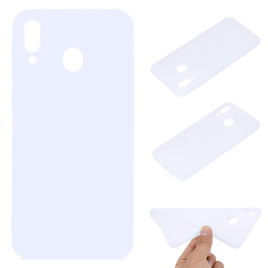 Hülle für Samsung Galaxy A40 Handyhülle Silikon Cover Schutzhülle matt Weiß