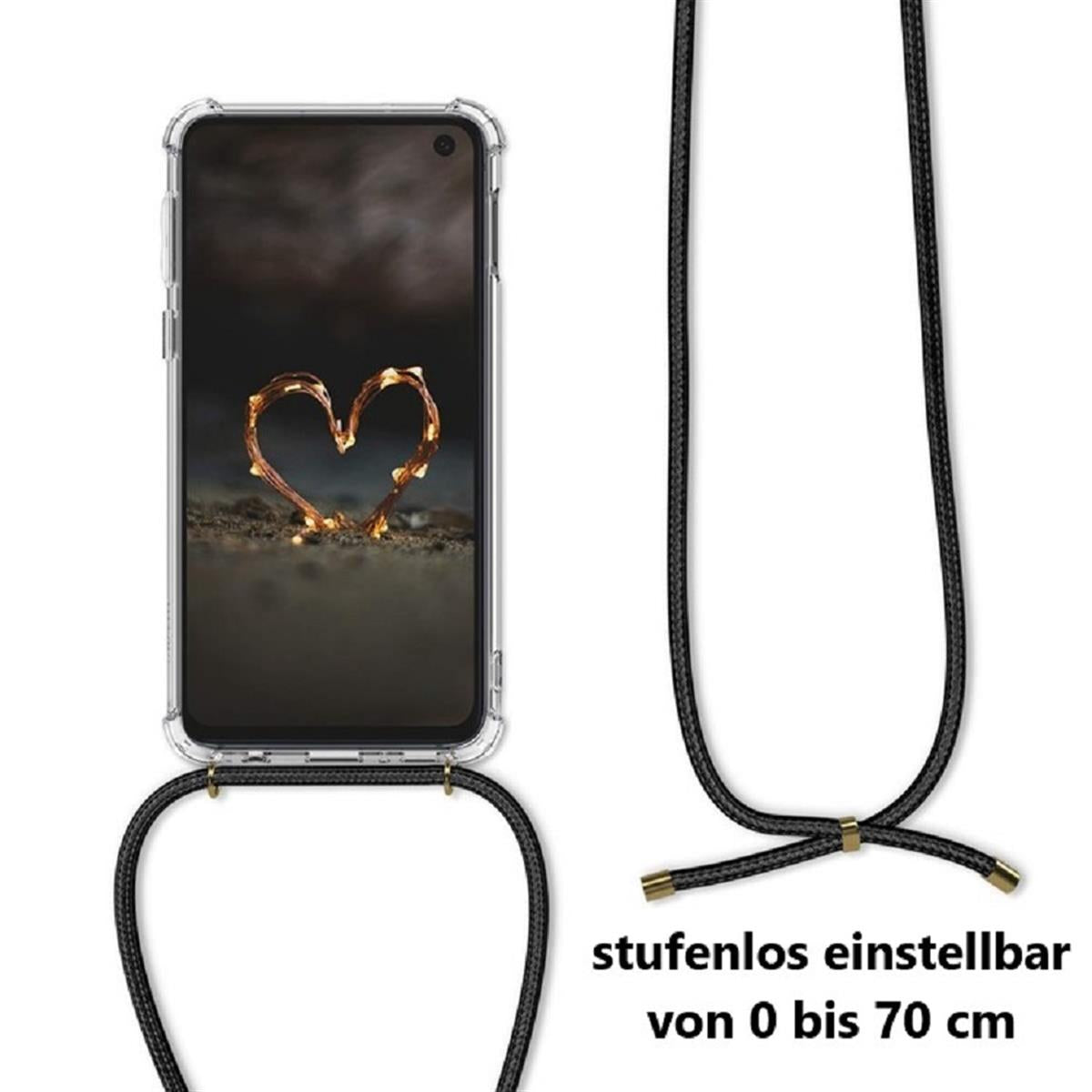 Hülle für Samsung Galaxy A20s Handyhülle Band Handykette Kordel Case Bumper klar