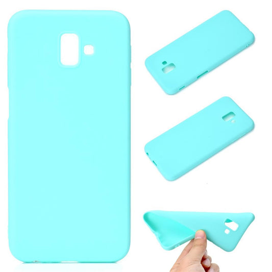 Hülle für Samsung Galaxy J6+ Handy Cover Silikon Case Bumper Tasche Matt Grün