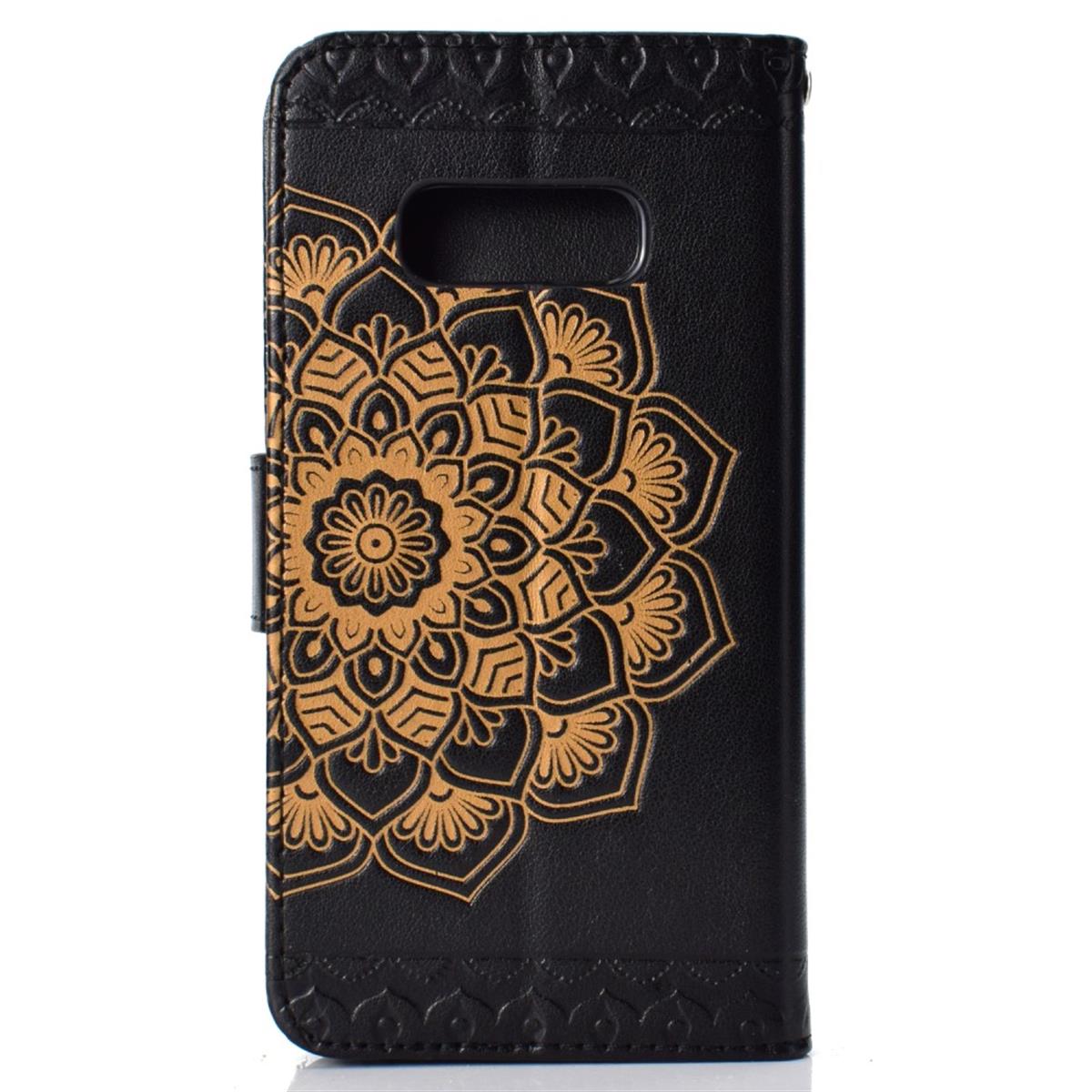 Hülle für Samsung Galaxy S10e Handyhülle Flip Case Cover Mandala (schwarz) Schwarz