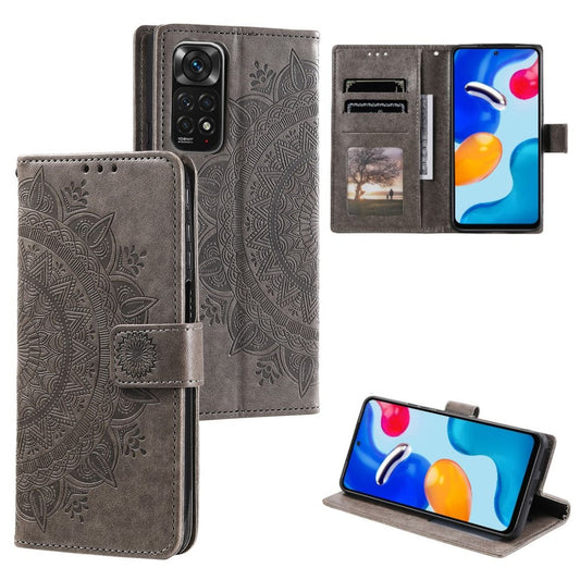 Hülle für Xiaomi Redmi Note 11/11S 4G/Poco M4 Pro Handy Flip Cover Mandala Grau