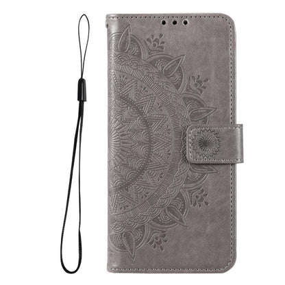 Hülle für Google Pixel 6 Pro Handyhülle Tasche Flip Case Cover Etui Mandala Grau