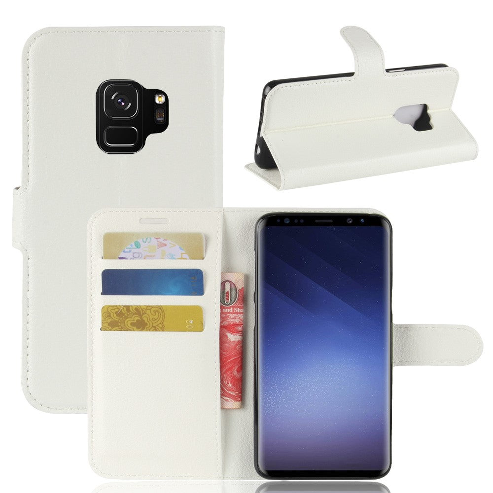 Hülle für Samsung Galaxy S9+ (Plus) Handyhülle Flip Case Schutz Tasche Weiß