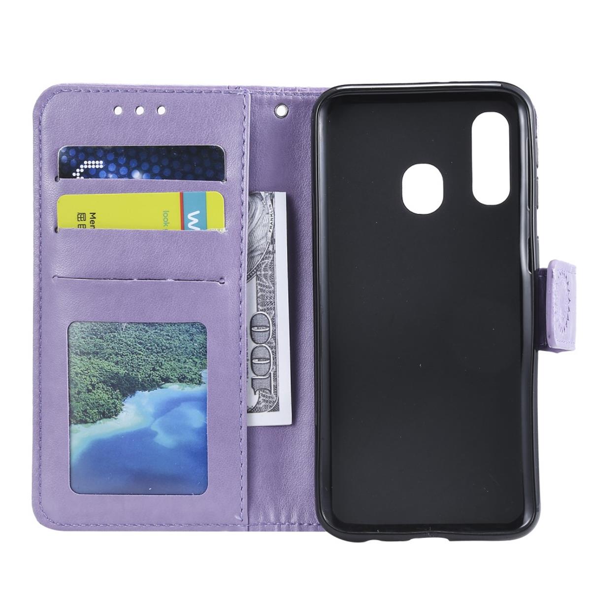 Hülle für Samsung Galaxy A40 Handyhülle Schutz Tasche Flip Case Etui Cover Mandala Lila