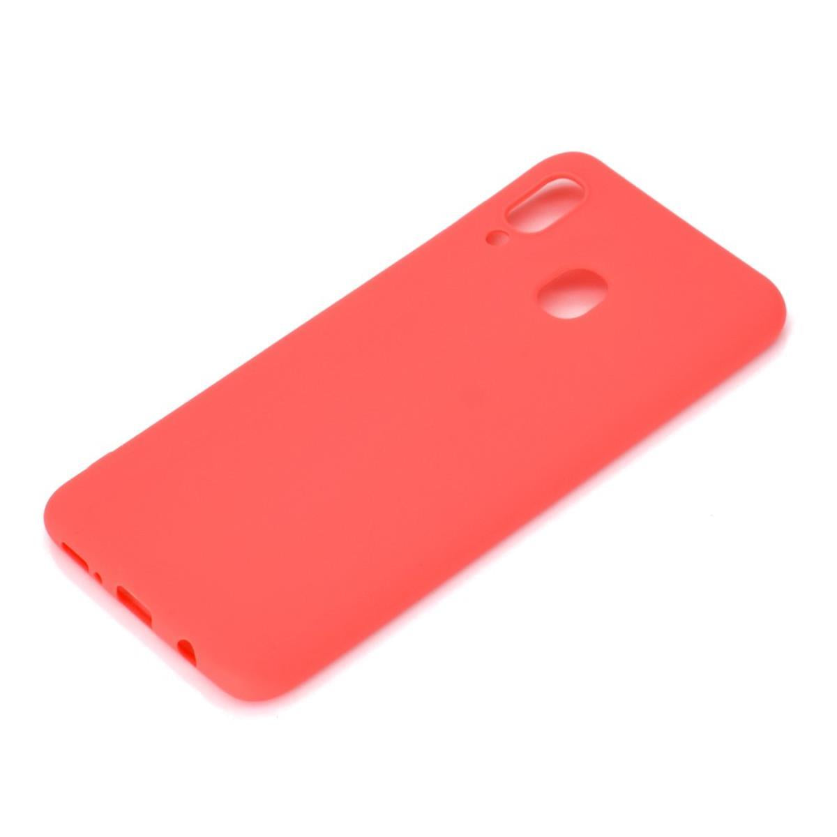 Hülle für Samsung Galaxy A40 Handyhülle Silikon Cover Schutzhülle Soft Case matt Rot