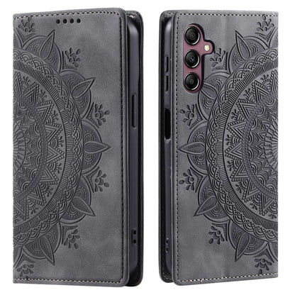 Hülle für Samsung Galaxy A15 Handyhülle Flip Case Cover Tasche Mandala Grau