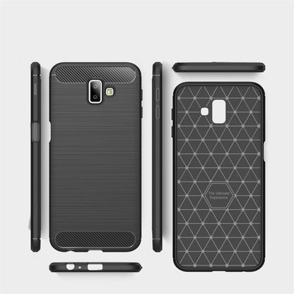 Hülle für Samsung Galaxy J6+ (Plus) Handyhülle SSilikon Case Cover Carbon farben