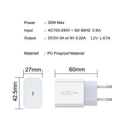 Netzteil Schnell Ladegerät USB PD Quick Charger Netzstecker Universal USB-C 20W