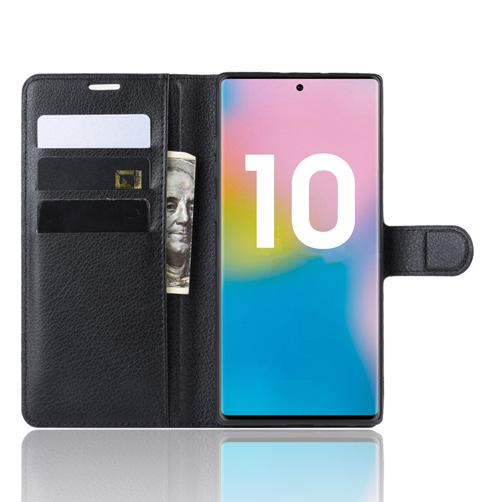 Hülle für Samsung Galaxy Note10+ (5G) Handyhülle Flip Case Schutz Cover Schwarz