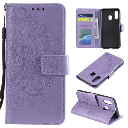 Hülle für Samsung Galaxy A40 Handyhülle Schutz Tasche Flip Case Etui Cover Mandala Lila