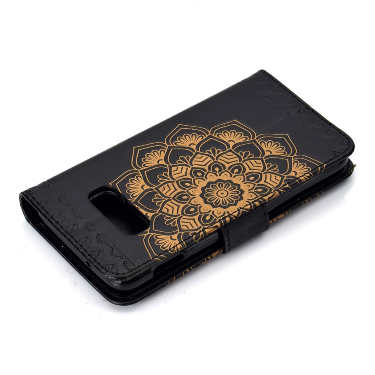 Hülle für Samsung Galaxy S10e Handyhülle Flip Case Cover Mandala (schwarz) Schwarz