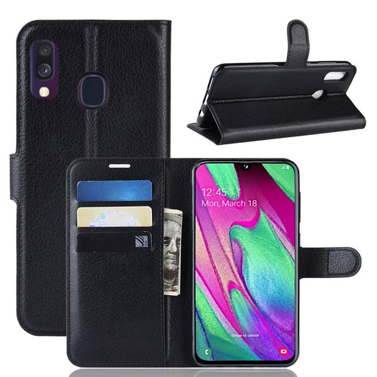 Hülle für Samsung Galaxy A40 Handyhülle Flip Cover Case Bumper Tasche Schwarz