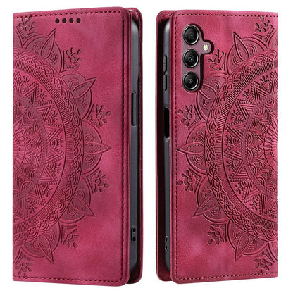 Hülle für Samsung Galaxy A15 Handyhülle Flip Case Cover Tasche Mandala Rot