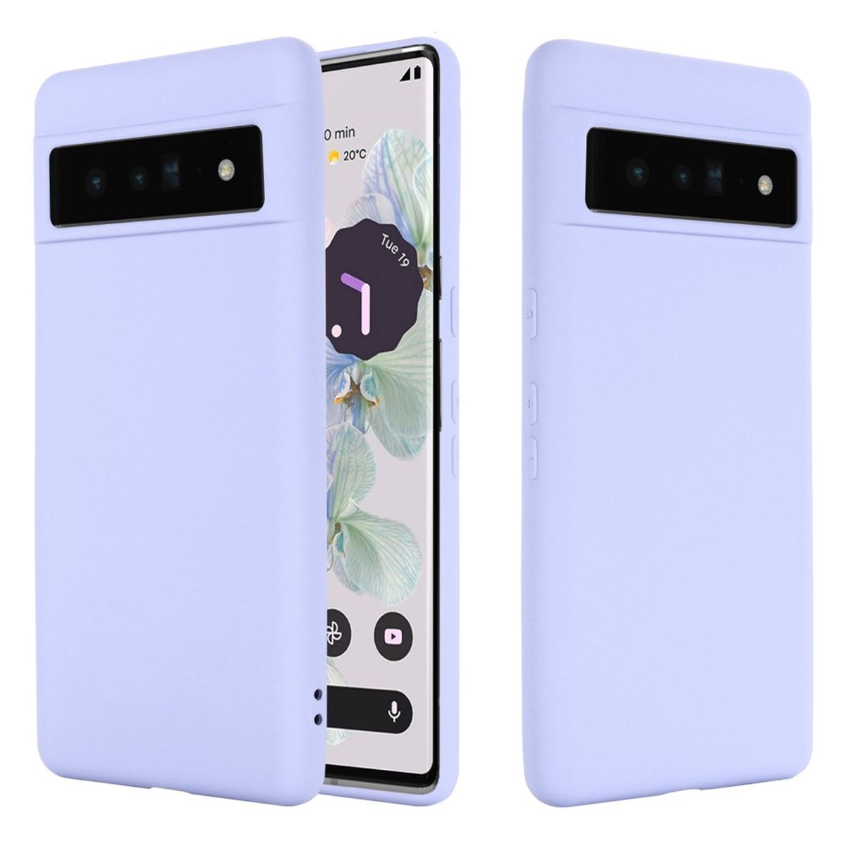 Hülle für Google Pixel 7 Handyhülle Silikon Case Cover Bumper Matt Flieder